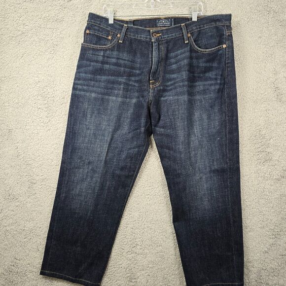 Lucky Brand Jeans Men's Blue 221 Straight Dark Wash Denim Size 40x 27 *ALTERED - Picture 1 of 14